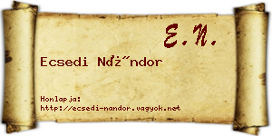 Ecsedi Nándor névjegykártya