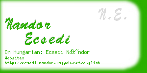 nandor ecsedi business card